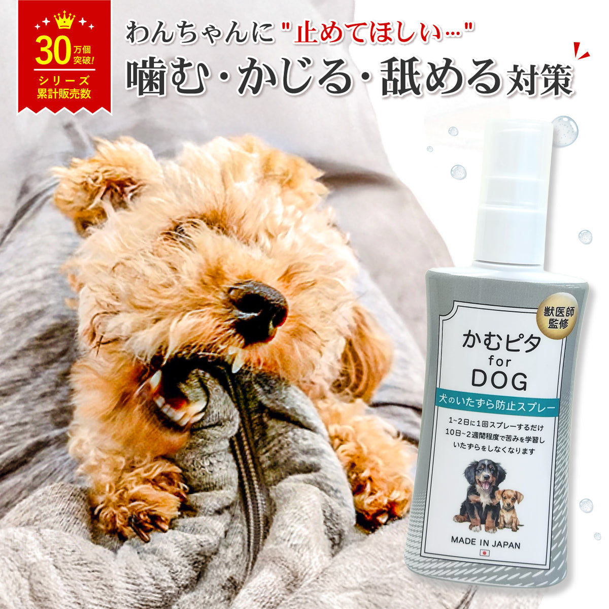 【公式】獣医師監修 犬のいたずら防止スプレー「かむピタ for DOG」100ml